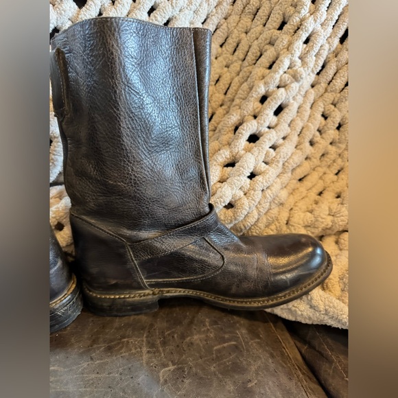 Bed Stu Black Leather Combat Boots - Picture 6 of 12